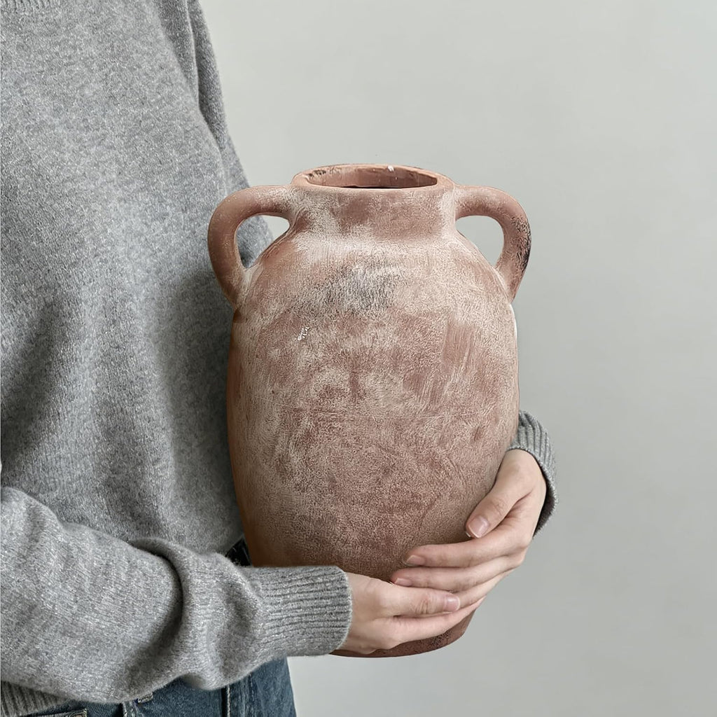 Brown Ceramic Vase-Boho Decorative Vase,Terracotta Tall Vases Decorative Pottery are Suitable