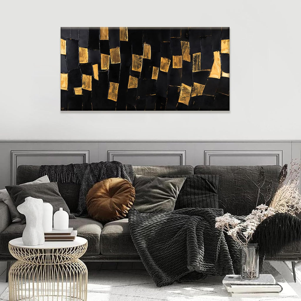 Canvas Art Wall Decor Modern Wall Art Pictures Artwork for Walls Black And Gold Wall Art Modern Abstract Wall Art