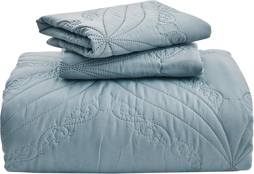 Oversized King Bedspreads 128x120 for Tall King or Cal King Bed Ultrasonic Quilted Coverlet Set 3 Piece Include 1