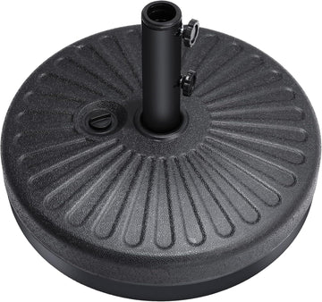 80lbs Patio Umbrella Stand, H12 Heavy Duty Base Umbrella, Fillable Weights with High-Density HDPE Material (Black,Round)