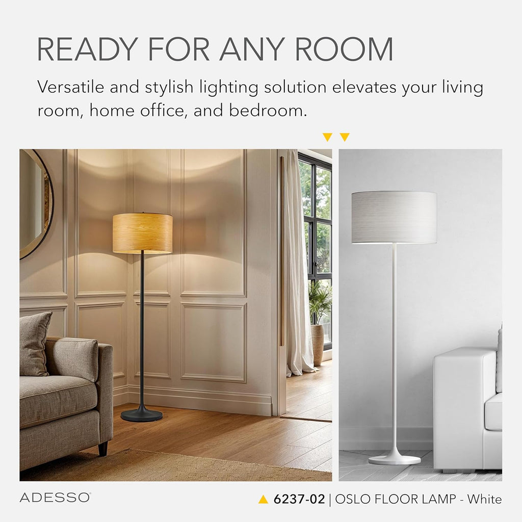 Floor Lamp with Scratch Proof and Corrosion Resistant Body - Perfect Lighting and Corner Decor, Matte White