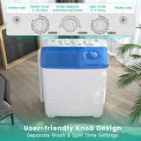 20 Lbs Portable Washing Machine, Portable Washer for Apartment with 12 Lbs Washer, 8 Lbs Spinner, Mini Compact Top