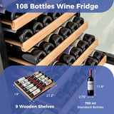 24 Inch Wine and Beverage Refrigerator, Dual Zone Beverage Cooler with Independe