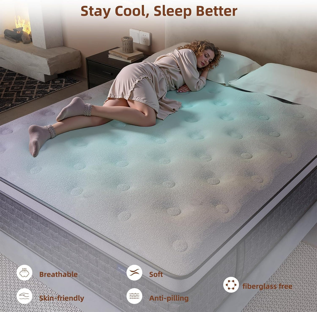 Full Size Mattress, 12 Hybrid Full Mattress in a Box, Medium Firm, Memory Foam & Pocket Springs for Pressure Relief