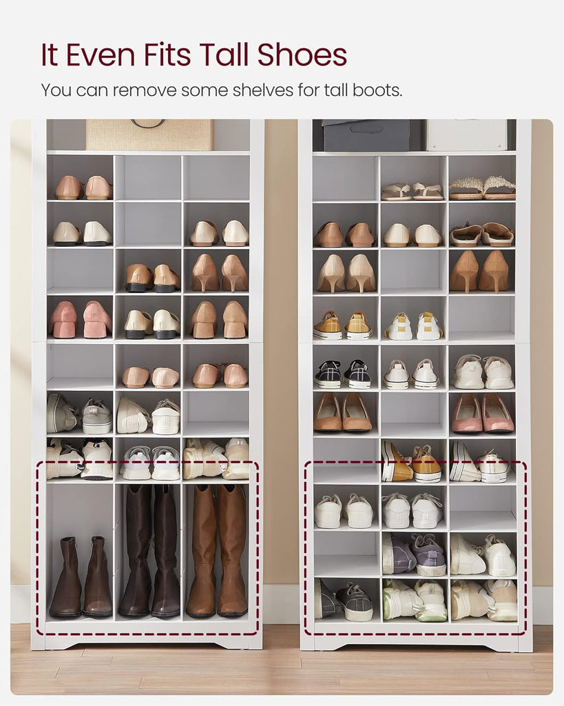 Shoe Storage Cabinet, 10 Tier Shoe Rack Organizer, Holds Up to 30 Pairs of Shoes, Bedroom, 12.6 x 24.8 x 73.6 Inches
