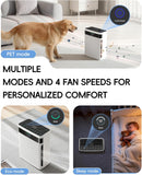 Air Purifier for Home with Pets, H13 HEPA & Washable Filter, Helps Capture Pet Hair, Dander, Dust & 