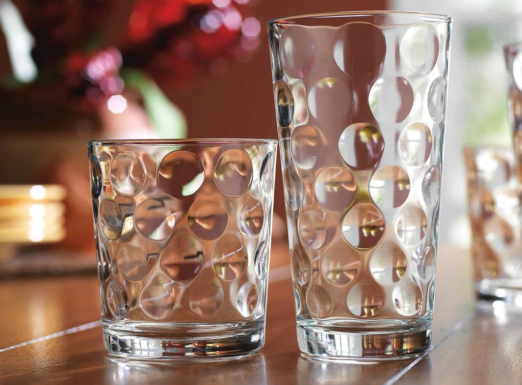 Glassware Drinking Glasses Set Of 8 4 Highball (17 oz.) Kitchen Glasses | 4 (13 oz.) Rocks Glass Cups for Water