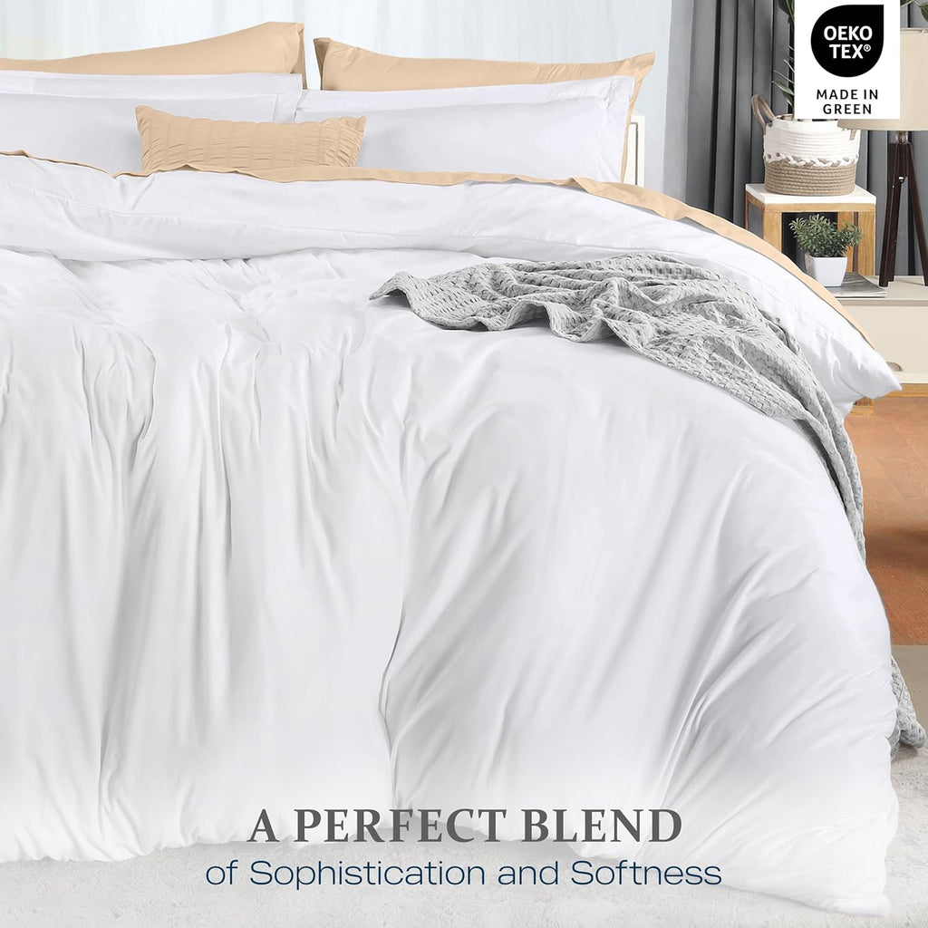 Duvet Cover - 3 Piece with Zipper Closure - 1 Comforter Cover & 2 Pillow Shams