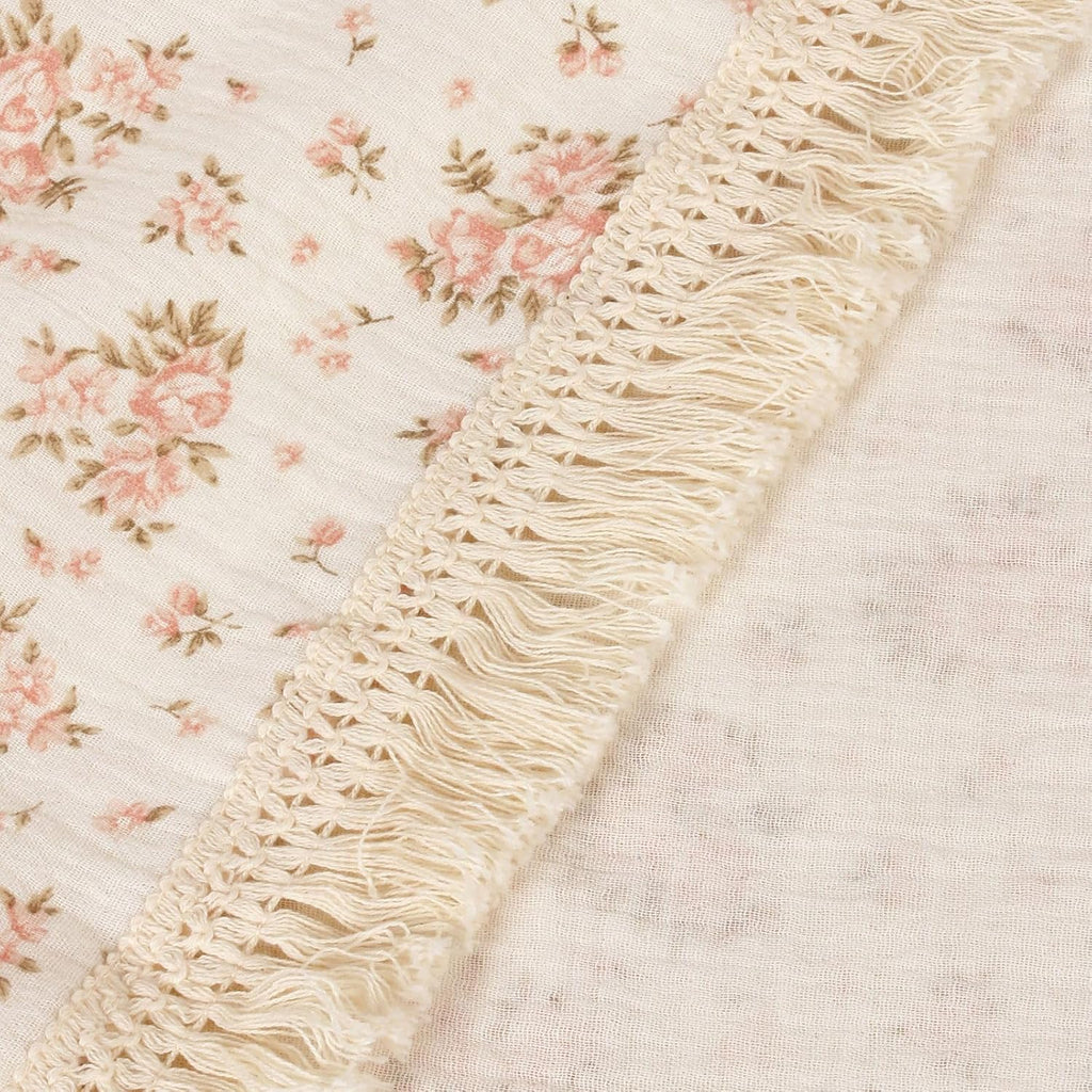 Muslin 100% Cotton Throw Blanket, Bed, Travel (Floral C,50"x70")