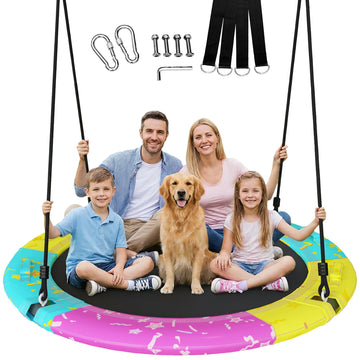 48 Inch Saucer Swing, Tree Swing for Kids, 900 lb Capacity