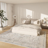 8x10 Washable Boho Vintage Area Rug, Low Pile Non-Slip Soft Carpet for Living Room Bedroom