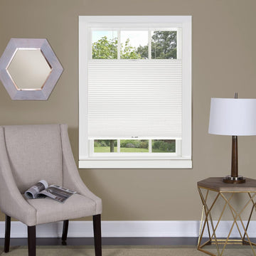 Cordless Cellular Pleated Shades, 23 x 64 in, Alabaster, Light Filtering