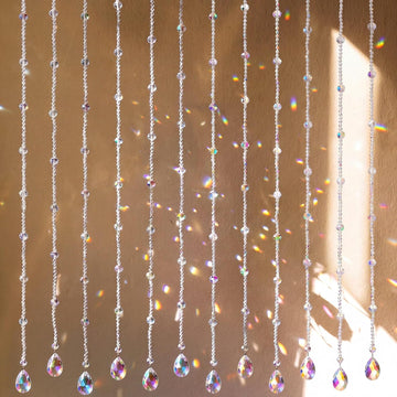 12 Pcs Crystal Garland Strands Colorful Crystals Suncatcher Hanging Suncatcher with Chain Pendant Ornament for Window