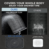 Wide High Pressure Rain Shower Head with Handheld, Handheld Shower Heads with Multi Spray Modes