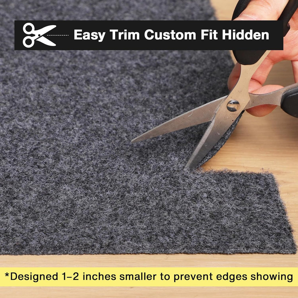 Rug Pad 5x7 Non Slip for Hardwood Floors, 1/8" Extra Thick Waterproof Felt Carpet Pad, Low Profile Underlay for Area