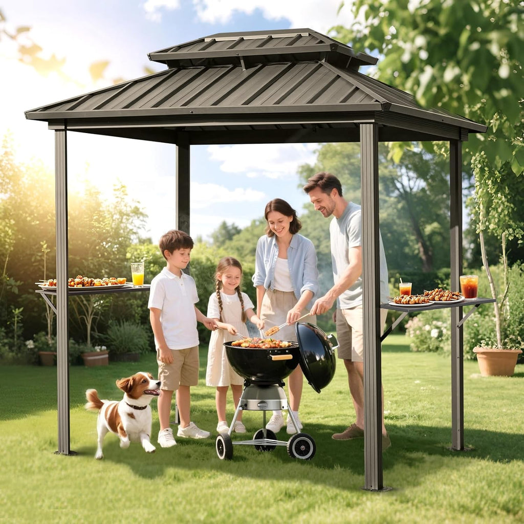 8' x 6' Grill Gazebo with Double Galvanized Steel Roof