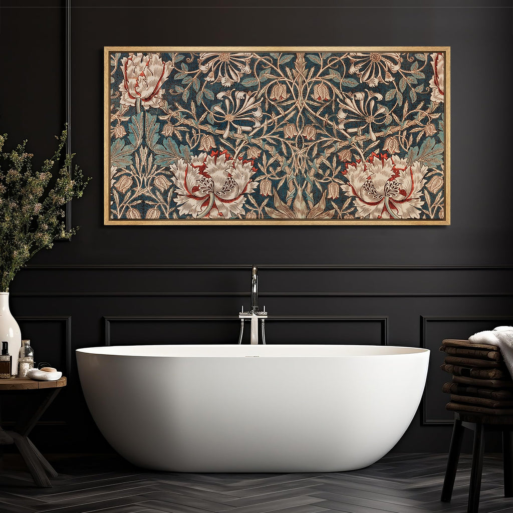 Extra Large Framed Canvas Print Wall Art Botanical Elegance Victorian Style Floral Antique Retro Fine Art