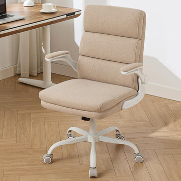Adjustable Desk Chair Mid Back Executive Comfortable Fabric Ergonomic Back Support Home Computer Chair with Padded