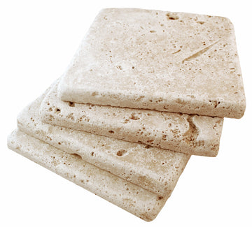 Walnut 4x4 Tumbled Travertine Floor Backsplash Tile 9 Piece Pack