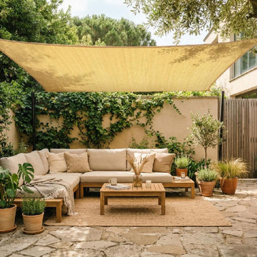 16' x 20' Beige Rectangle Sun Shade Sail Canopy Awning UPF50+ AGTAPR1620, 95% UV Blockage, Water & Air Permeable