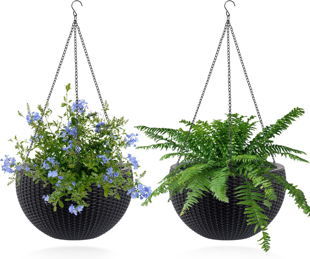 Planters for Outdoor Plants, Flower Plant Pots, Garden Bed, Herb Planter, 2 Pack Tall Square Planter Box for Indoor