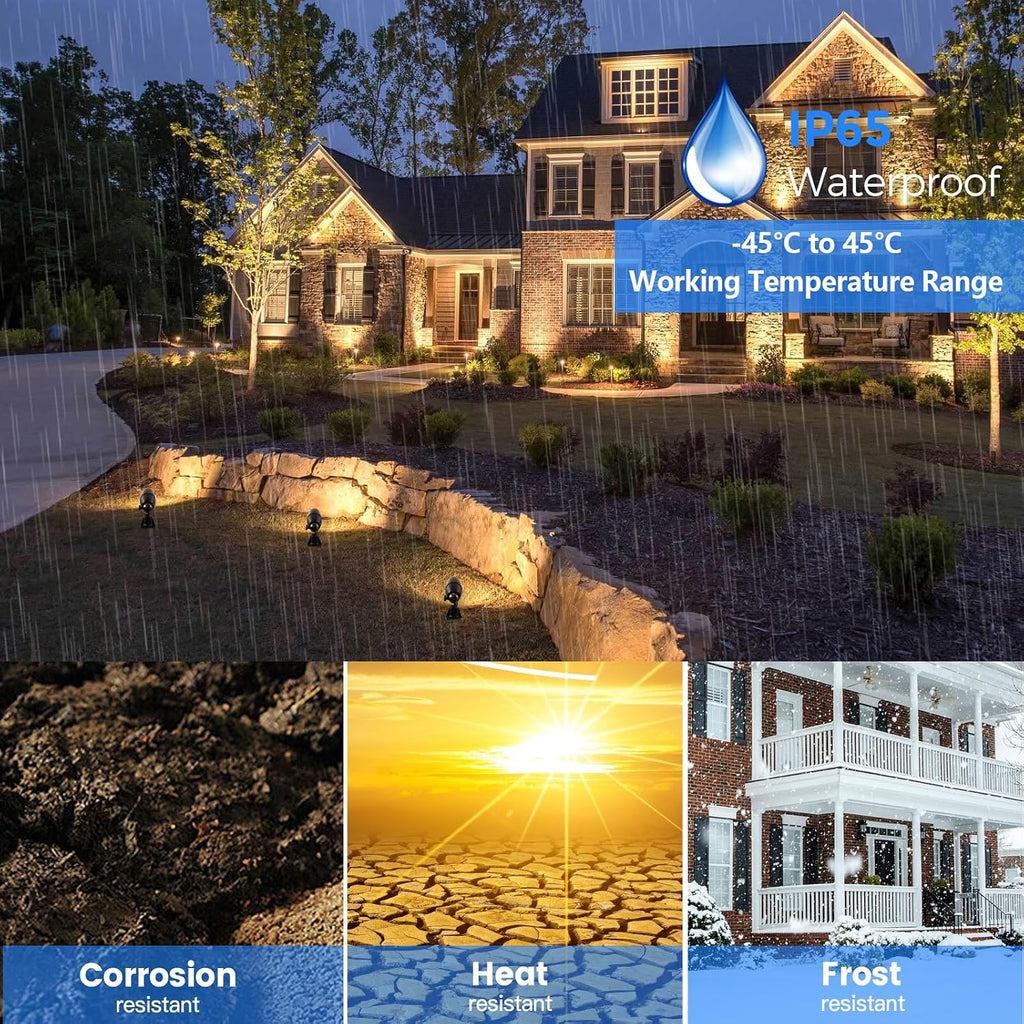 Solid Brass Outdoor Landscape Spotlight, 12V LED Low Voltage Spot Light for Garden and Yard Uplighting, Classic