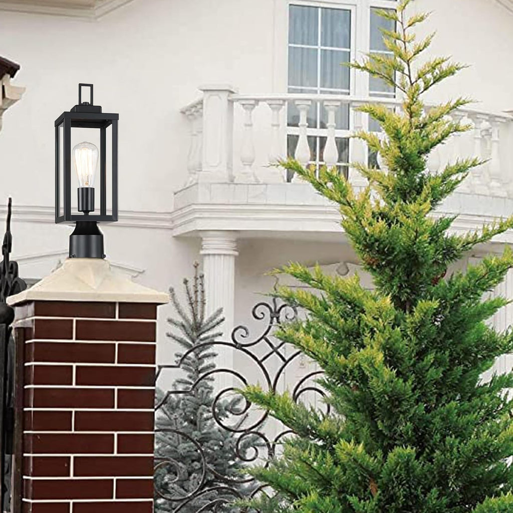 Outdoor Post Light, Pole Lantern, E26 Base 60W Max, Metal Housing Plus Glass, ETL Qualified, Bulbs not Included