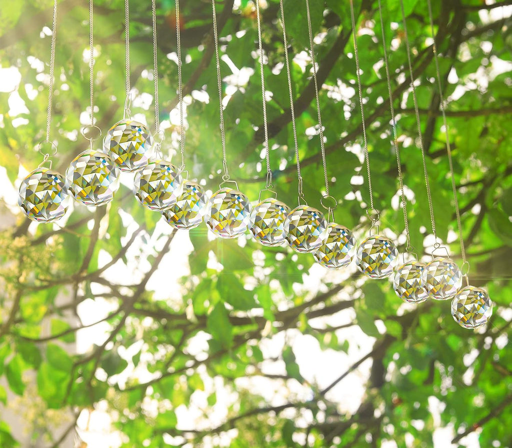 30mm/1.18" 20pcs Crystal Prism Suncatcher for Windows Hanging
