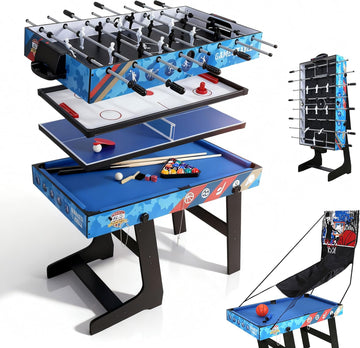 5 in 1 Multi Game Table, Combo Game Table Set for Home, Game Room, Friends & Family, Portable Table Air Hockey