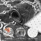 5x7 High Pile Shag Area Rug, Soft Plush Indoor Carpet for Living Room Bedroom Dark Grey