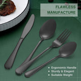 60-Piece Black Silverware Set with Organizer, Stainless Steel Flatware for 12, Cutlery Utensil Set