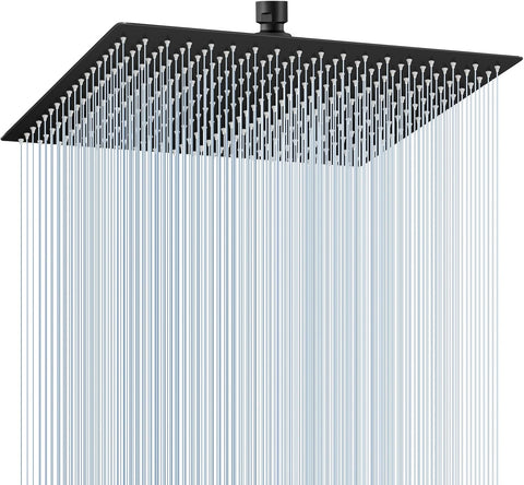 16 inch Matte Black Large Rain Shower Head