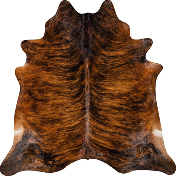 100% Genuine Brazilian Cowhide Rug - Brindle - Luxury Cowskin Leather Area Rug Décor 7 x 6 feet