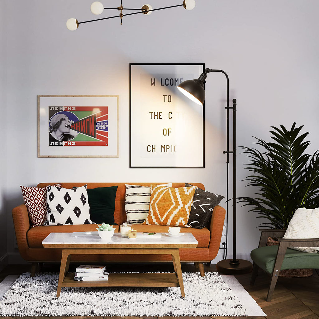 Industrial Floor Lamp, Farmhouse Reading Lamp with 3CCT Bulb