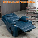 Large Power Lift Recliner Chair Sofa with Massage and Heat for Big and Tall Elderly,Infinite Positions,Dual Motor,Cup