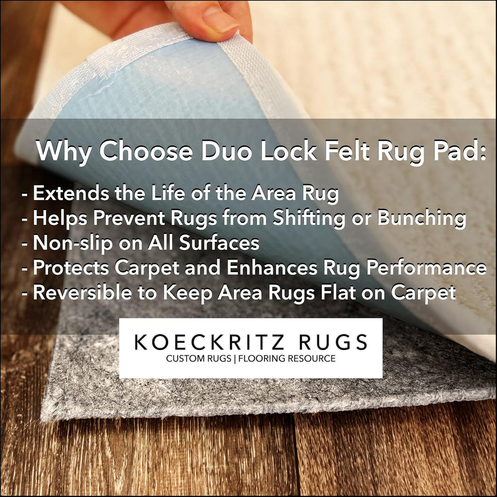 Duo-Lock Felt & Rubber Non-Slip Rug Pad, 3' x 15'