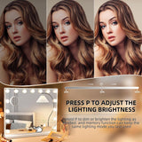 Vanity Mirror with Lights: Hollywood Lighted Makeup Mirror with 15 LED Bulbs, 22.8''x18'' Light Up Mirror with 3
