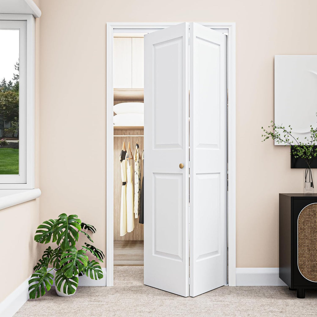 Bifold Doors for 36"x80" Opening, 4-Panel Bifold Closet Door with Hardware Kit, Interior Doors Foldi