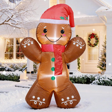 3.5 FT Christmas Inflatables Cute Gingerbread Man Decoration