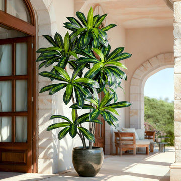 Tall Fake Tree Artificial Trees Plant with White Planter Pot Indoor Outdoor Potted Silk Plants Large Faux Trees loor