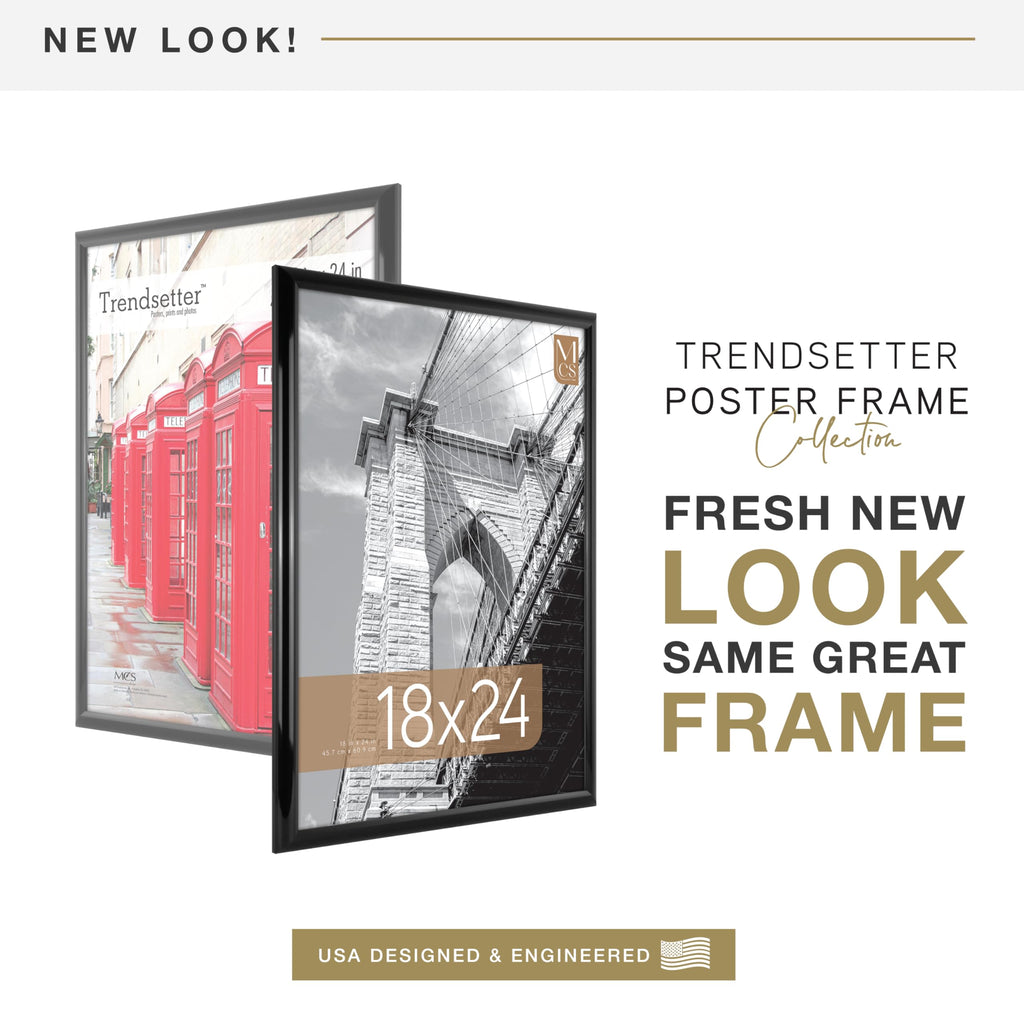 Trendsetter Poster Frame, 18x24, Black High-Gloss, 1-Pack