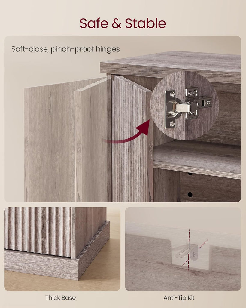MAXE Collection - Buffet Cabinet, Fluted Console Cabinet, Sideboard with Adjustable Shelves