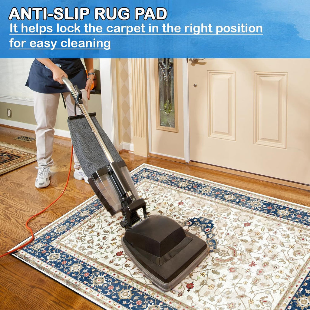 Non-Slip Rug Pads 9 x 12 ft, 100% Waterproof Extra Large Area Rugs Non Skid Rug Pad for All Floors and Finishes