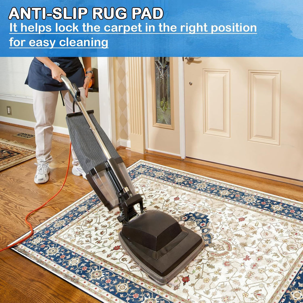 Non-Slip Rug Pads 1/4" Thick, 8x10Ft Waterproof Rugs Non Skid Rug Pad for All Floors and Finishes Durable Hardwood