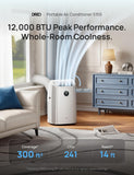 Portable Air Conditioner 515S, 12000 BTU ASHRAE (8000 BTU DOE) Smart AC Unitwith Drainage-free Cooling