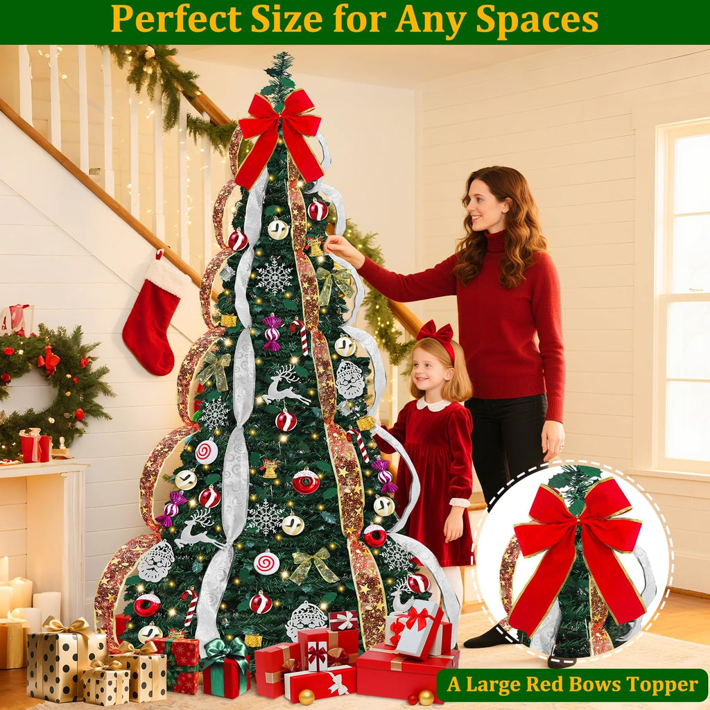 6.5FT Prelit Pop Up, Dual Color Changing Lights Timer 8 Modes