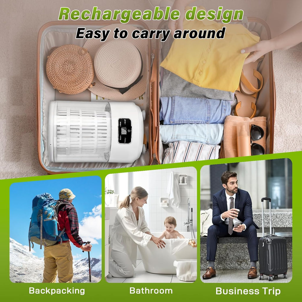 Portable Mini Washing Machine,4L Large Capacity Underwear Washing Machine,With blue Light and Dehydration Function