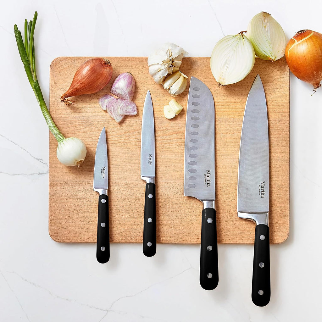 Eastwalk 14 Piece High Carbon Stainless Steel Cutlery Knife Block Set w/ABS Triple Riveted Forged Handle Acacia Wood