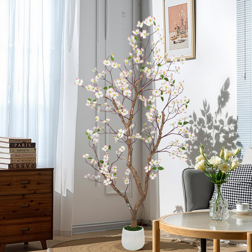 6FT Dogwood Tree Artificial with Planter, Faux Trees Indoor Decor