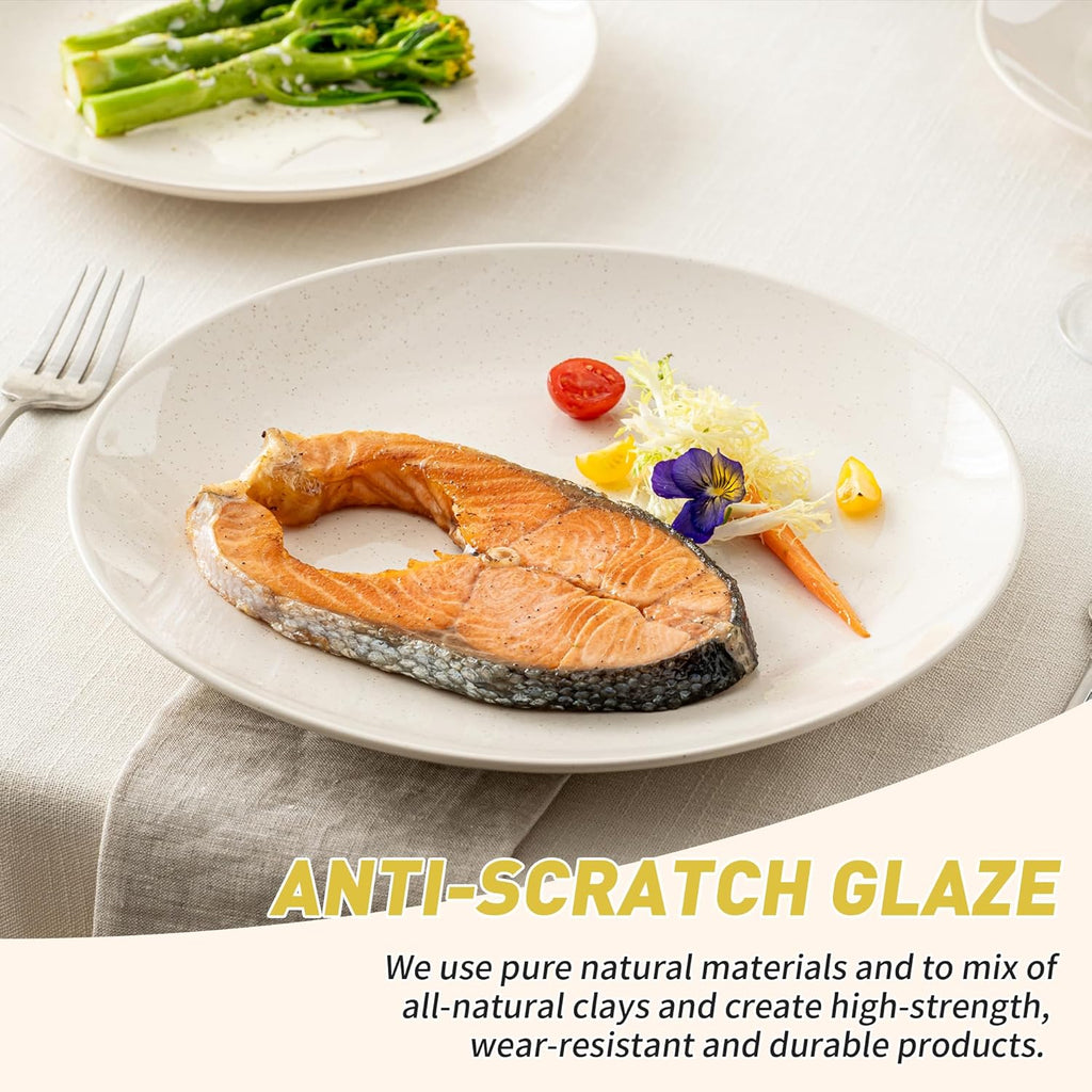 Plates and Bowls Sets, 12 Pieces Modern Stoneware Dinnerware Set for 4 Kitchen Dinner Set Ceramic Dishware Dishes Set